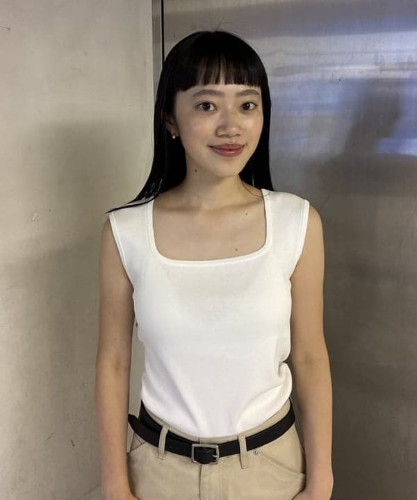 野村 美紅さんの「BEAMS WOMEN｜リブニット タンクトップ」を使ったコーディネート