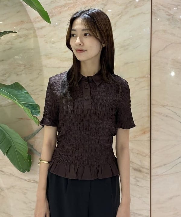 茂野 真楓さんの「BEAMS WOMEN｜BAUM UND PFERDGARTEN / MYKA シャーリング ポロシャツ」を使ったコーディネート