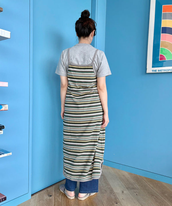 おのすさんの「BEAMS WOMEN｜マルチボーダー ワンピース」を使ったコーディネート