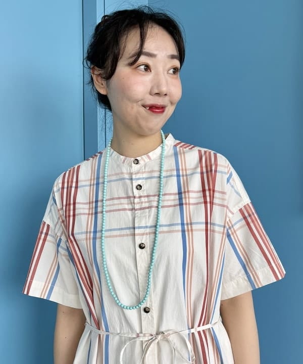 おのすさんの「BEAMS WOMEN｜ボーイ ビッグ タータン ワンピース」を使ったコーディネート