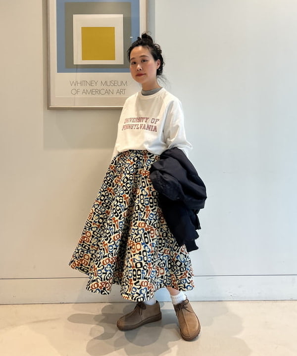 清水 彩乃さんの「BEAMS WOMEN｜【別注】GOOD ROCK SPEED / カレッジ ラグラン Tシャツ」を使ったコーディネート