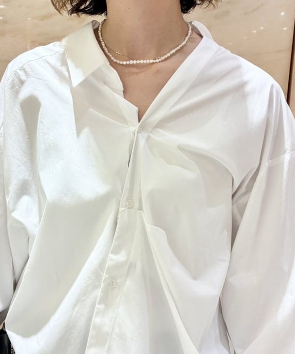 AONO SHIKAMAさんの「BEAMS WOMEN｜ピンストライプ ワイド イージー パンツ」を使ったコーディネート