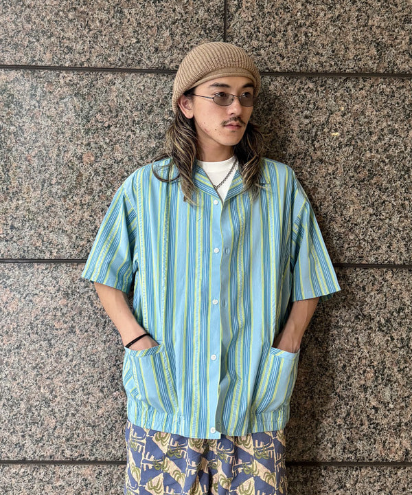Ryohei Takataさんの「BEAMS WOMEN｜マルチ ストライプ オープンカラーシャツ【ワイドフィット】」を使ったコーディネート