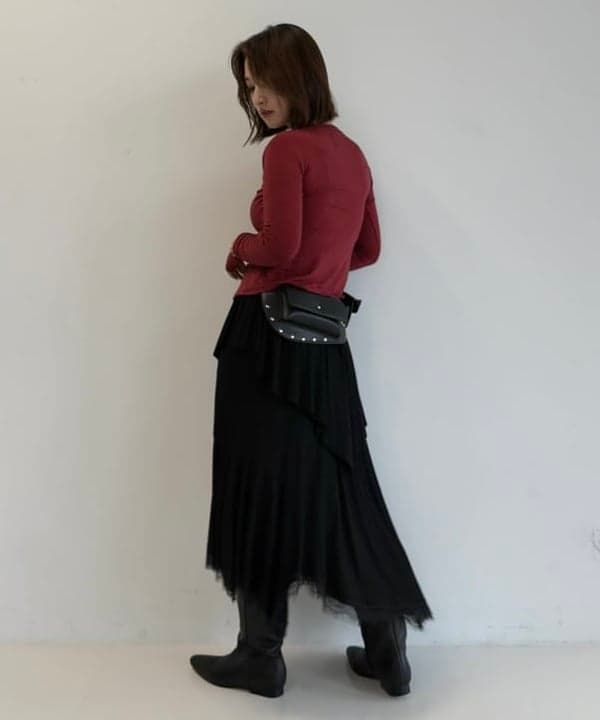 松本 佳菜子さんの「BEAMS WOMEN｜ポケット ワイド ベルト」を使ったコーディネート
