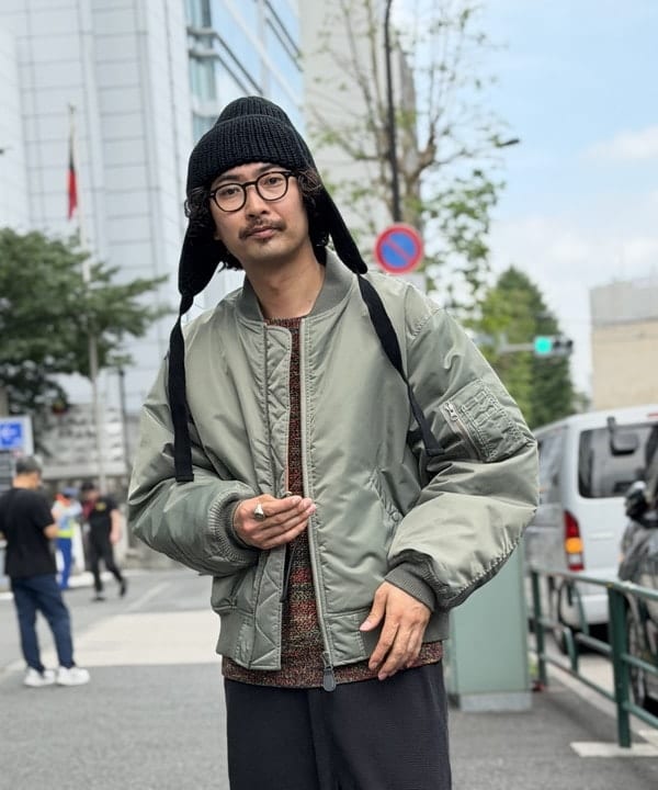 BAKU(東江 漠)さんの「BEAMS WOMEN｜リラックスフィット THERMOLITE(R) MA-1 （撥水）」を使ったコーディネート