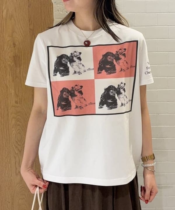 中平 あみさんの「BEAMS WOMEN｜【別注】NOMADIS / for Dog Lovers Tシャツ」を使ったコーディネート