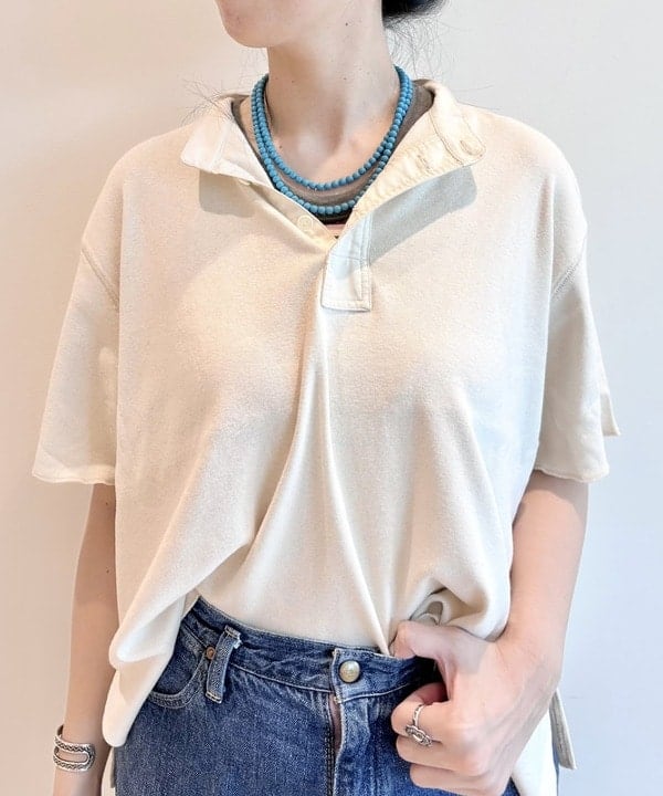 おのすさんの「BEAMS WOMEN｜カットオフ ヘンリーネック T」を使ったコーディネート