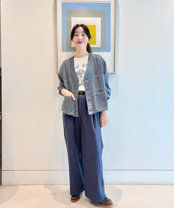 おのすさんの「BEAMS WOMEN｜【別注】Gramicci / 2プリーツ ワイドパンツ」を使ったコーディネート