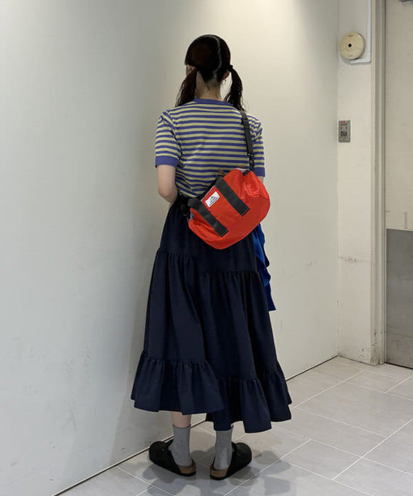 りかちょび/岸本梨佳さんの「BEAMS WOMEN｜ボーダー バインダー ショートスリーブ Tシャツ」を使ったコーディネート