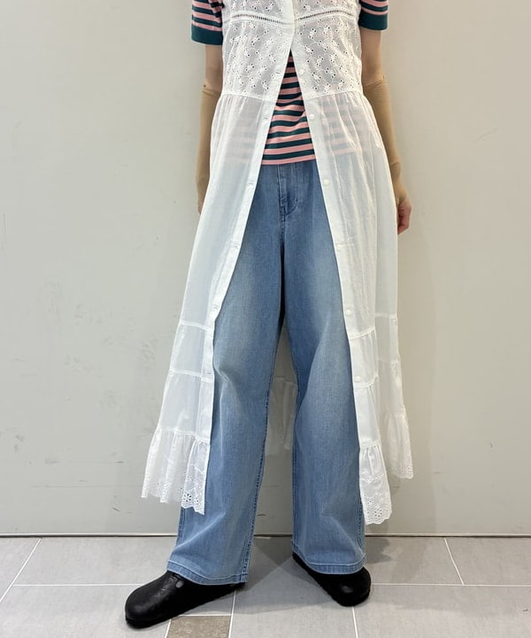 りかちょび/岸本梨佳さんの「BEAMS WOMEN｜ボーダー バインダー ショートスリーブ Tシャツ」を使ったコーディネート