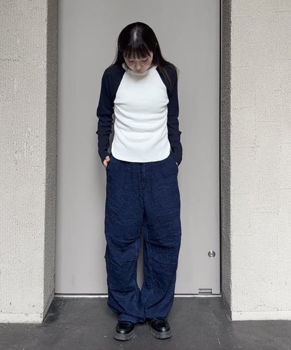 INDIGO JACQUARD OVER PANTS