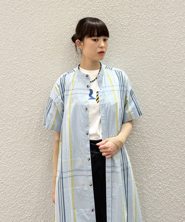 りかちょび/岸本梨佳さんの「BEAMS WOMEN｜ボーイ ビッグ タータン ワンピース」を使ったコーディネート