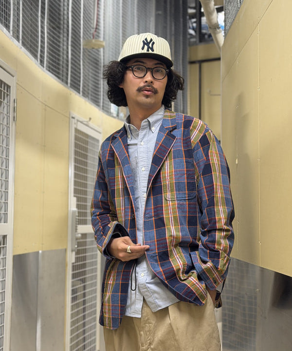 BAKU(東江 漠)さんの「4B Cuffs Jacket Heavy Madras」を使ったコーディネート