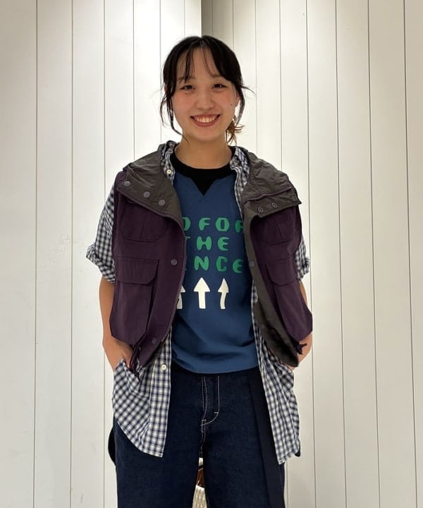 アベアミさんの「BEAMS WOMEN｜マウンテンパーカー ベスト」を使ったコーディネート