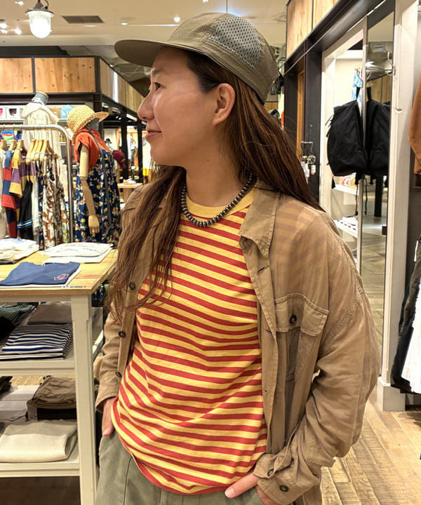 サイトウ　トモミさんの「BEAMS WOMEN｜ボーダー バインダー ショートスリーブ Tシャツ」を使ったコーディネート