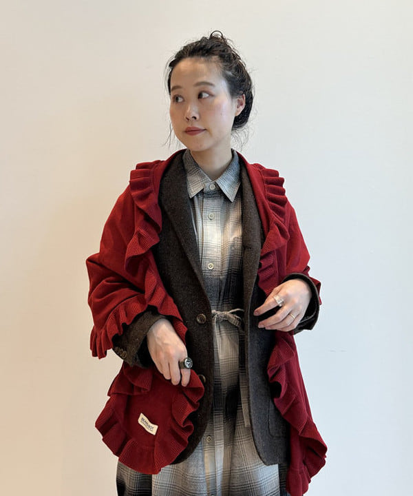 清水 彩乃さんの「BEAMS WOMEN｜ビッグ チェック ワンピース」を使ったコーディネート