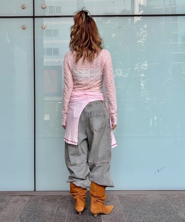 まゆちゃんさんの「BEAMS WOMEN｜ブリーチ デニム ワイドパンツ」を使ったコーディネート