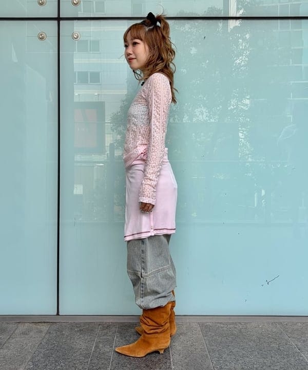 まゆちゃんさんの「BEAMS WOMEN｜ブリーチ デニム ワイドパンツ」を使ったコーディネート
