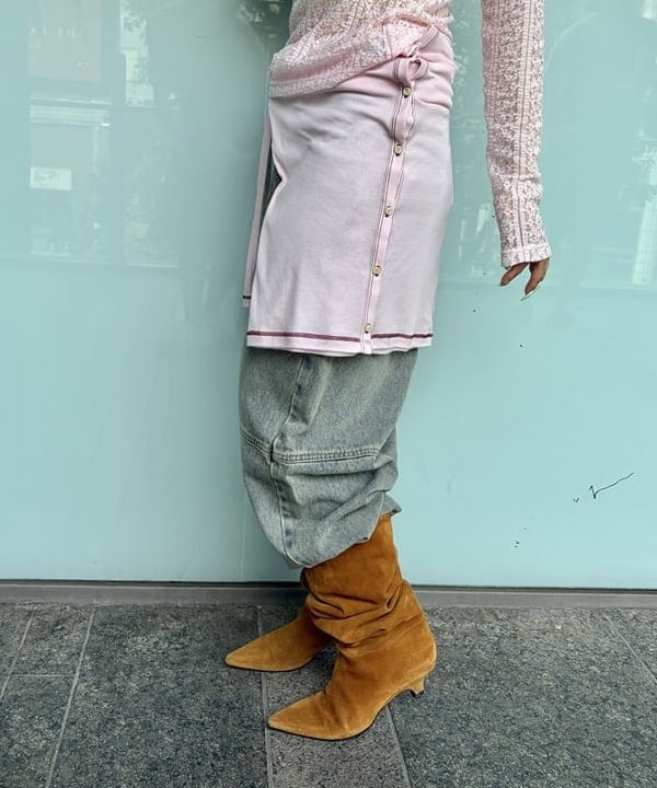まゆちゃんさんの「BEAMS WOMEN｜ブリーチ デニム ワイドパンツ」を使ったコーディネート