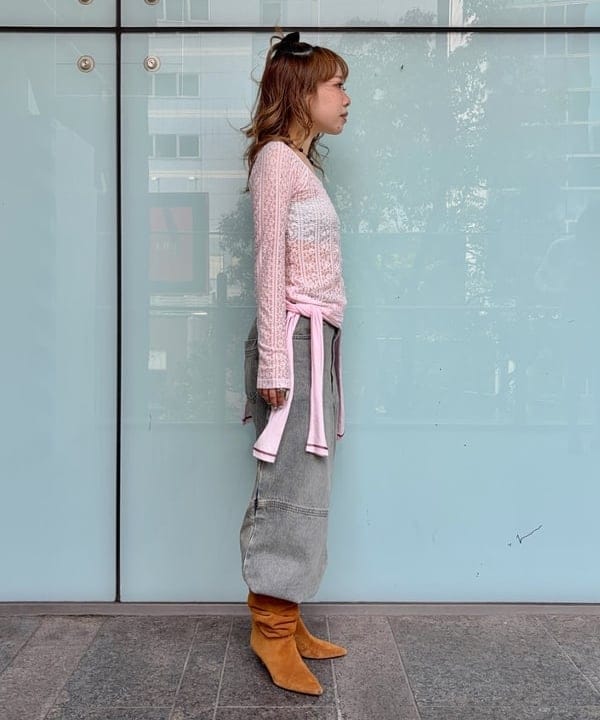 まゆちゃんさんの「BEAMS WOMEN｜ブリーチ デニム ワイドパンツ」を使ったコーディネート
