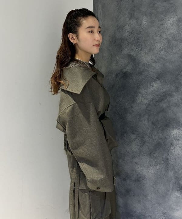 モモさんの「BEAMS WOMEN｜maturely / リネン ウール ミリタリーブルゾン」を使ったコーディネート