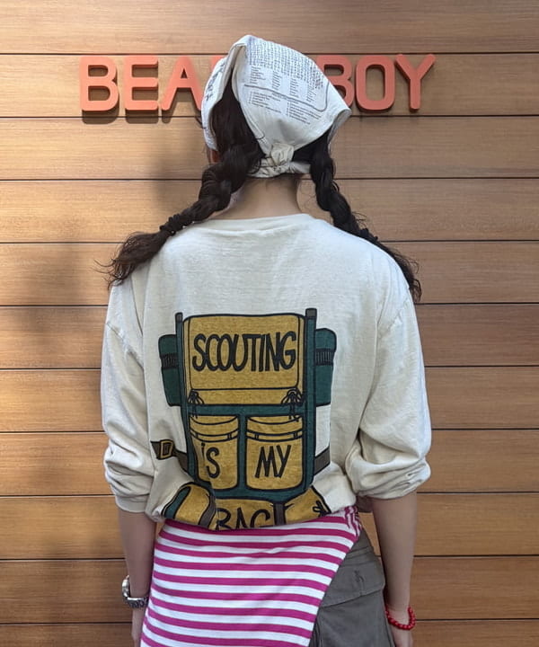 ばるたんさんの「BEAMS WOMEN｜【別注】WAREHOUSE & CO. / プリント ロングスリーブ Tシャツ」を使ったコーディネート