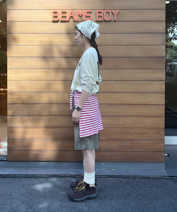 ばるたんさんの「BEAMS WOMEN｜【別注】WAREHOUSE & CO. / プリント ロングスリーブ Tシャツ」を使ったコーディネート