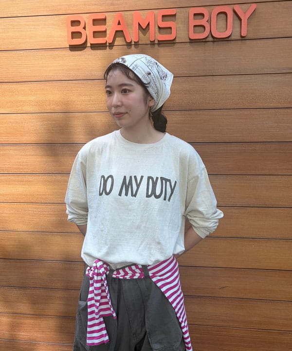 ばるたんさんの「BEAMS WOMEN｜【別注】WAREHOUSE & CO. / プリント ロングスリーブ Tシャツ」を使ったコーディネート