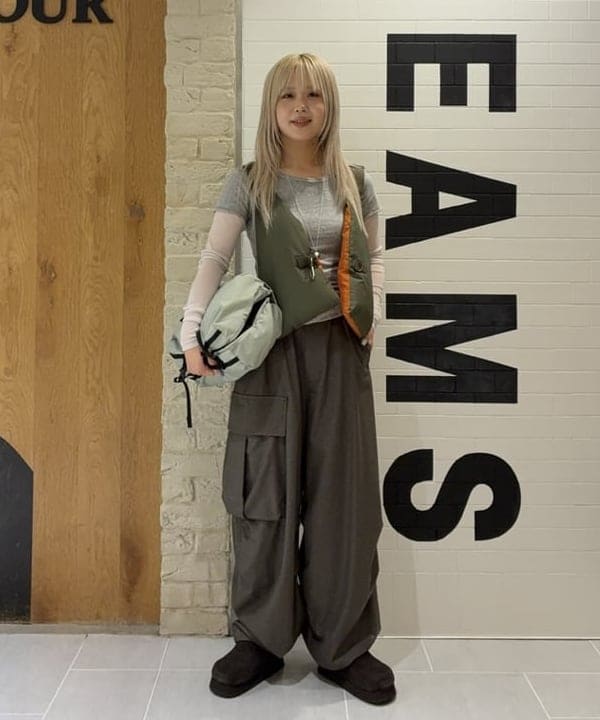 ando naoさんの「BEAMS WOMEN｜maturely / オクタ ミリタリー ベスト」を使ったコーディネート