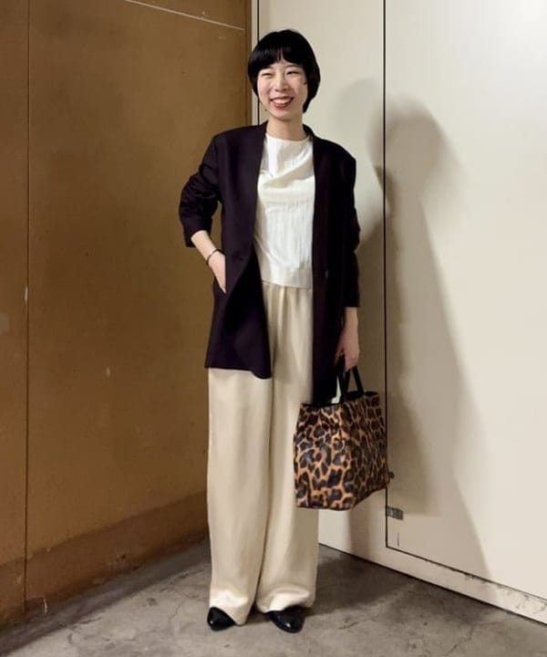イナダさんの「BEAMS WOMEN｜ラペルレス オーバー ジャケット」を使ったコーディネート