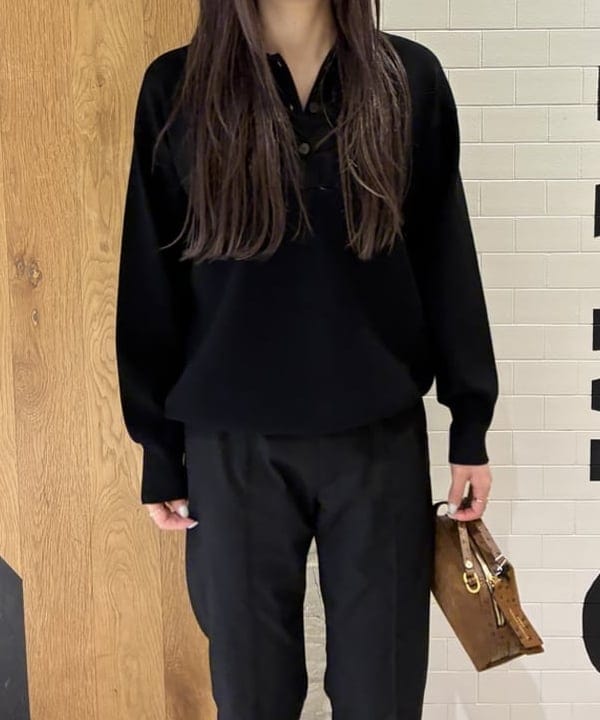 CHIHIROさんの「BEAMS WOMEN｜14ゲージ スムース ポロ ニット」を使ったコーディネート
