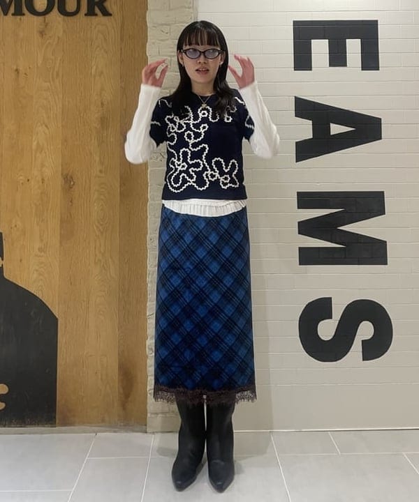 rinnaさんの「BEAMS WOMEN｜【別注】Orfeo &times; maturely / サーマル テープ ショートスリーブ」を使ったコーディネート