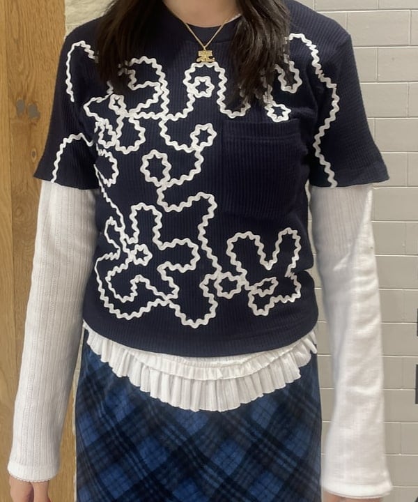 rinnaさんの「BEAMS WOMEN｜【別注】Orfeo &times; maturely / サーマル テープ ショートスリーブ」を使ったコーディネート