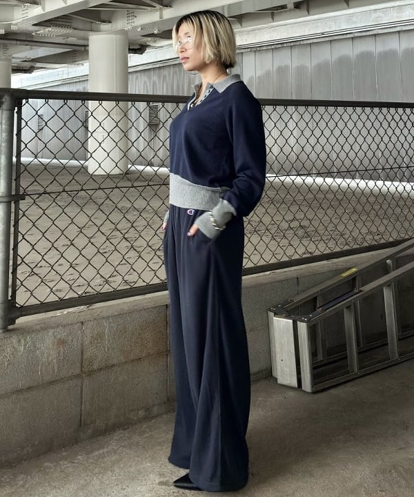 みやさかさんの「BEAMS WOMEN｜カラーブロック ニット ポロ」を使ったコーディネート