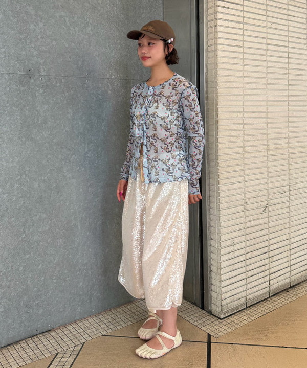 リズさんの「BEAMS WOMEN｜【別注】PENNEY&rsquo;S / メッシュ カーディガン」を使ったコーディネート
