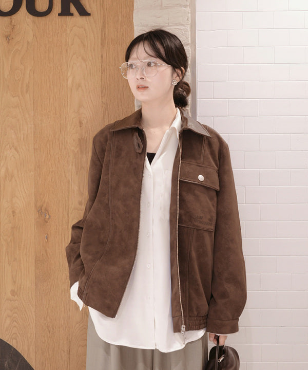 Joさんの「BEAMS WOMEN｜BAUM UND PFERDGARTEN / BELINE フェイクスエード ブルゾン」を使ったコーディネート