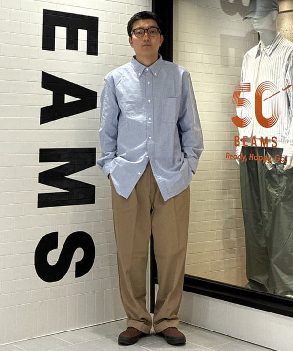 てらきたさんの「BEAMS WOMEN｜BEAMS PLUS / ツイル 2プリーツ トラウザーズ」を使ったコーディネート