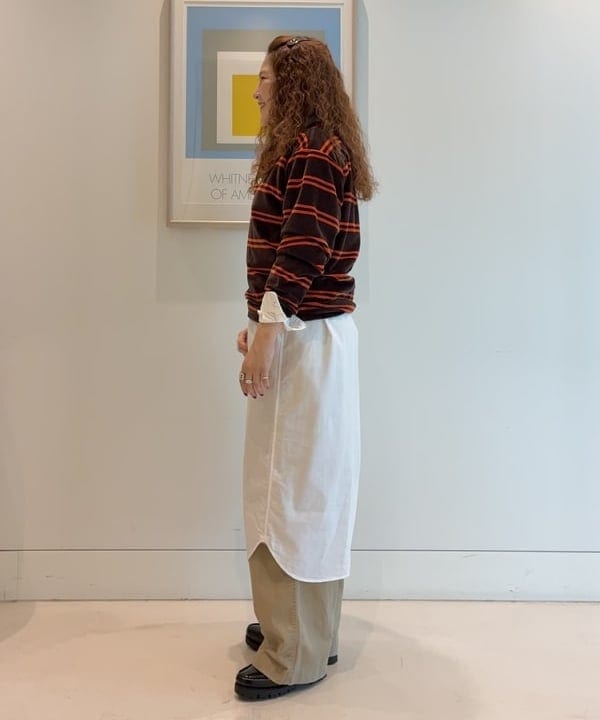 エノモト アミさんの「BEAMS WOMEN｜ワイド チノ パンツ」を使ったコーディネート