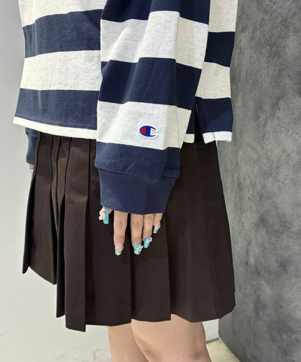 湯谷 あすかさんの「BEAMS WOMEN｜【別注】Champion / ラグビー Tシャツ」を使ったコーディネート