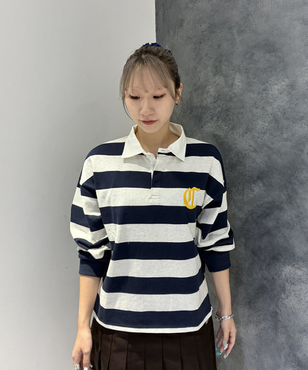 湯谷 あすかさんの「BEAMS WOMEN｜【別注】Champion / ラグビー Tシャツ」を使ったコーディネート