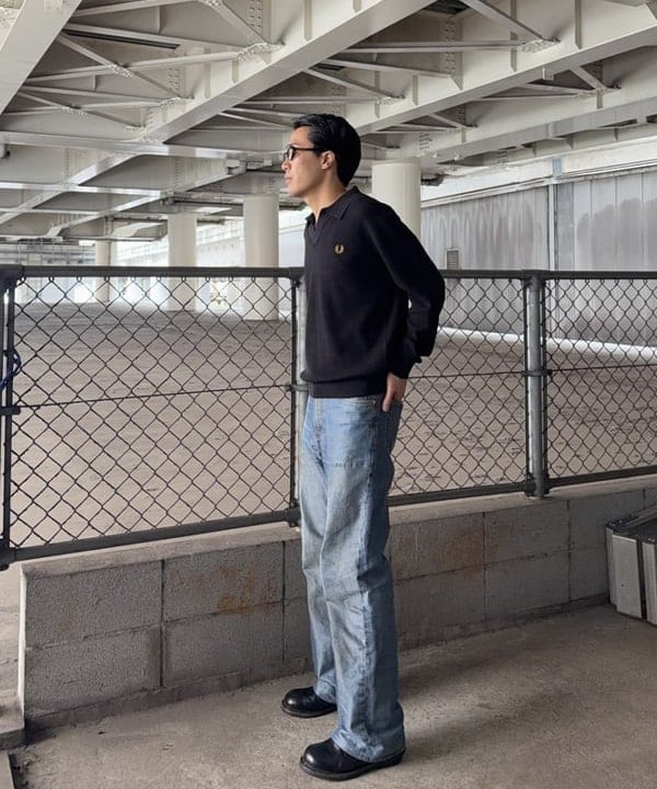 川崎 駿希さんの「BEAMS WOMEN｜BEAMS｜【別注】FRED PERRY / Skipper Knit Long Sleeve Polo Shirt」を使ったコーディネート