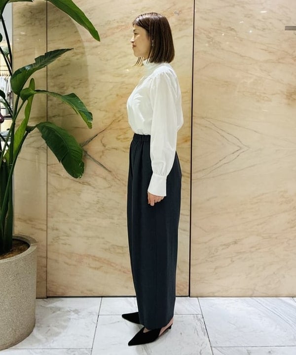 岩沢 珠代さんの「BEAMS WOMEN｜AK+1 / シャンブレー ハイネック ブラウス」を使ったコーディネート