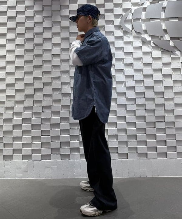 KUROCHANさんの「BEAMS WOMEN｜Work cap Indigo 3P Oxford Discharge Print Degreasing Wash」を使ったコーディネート