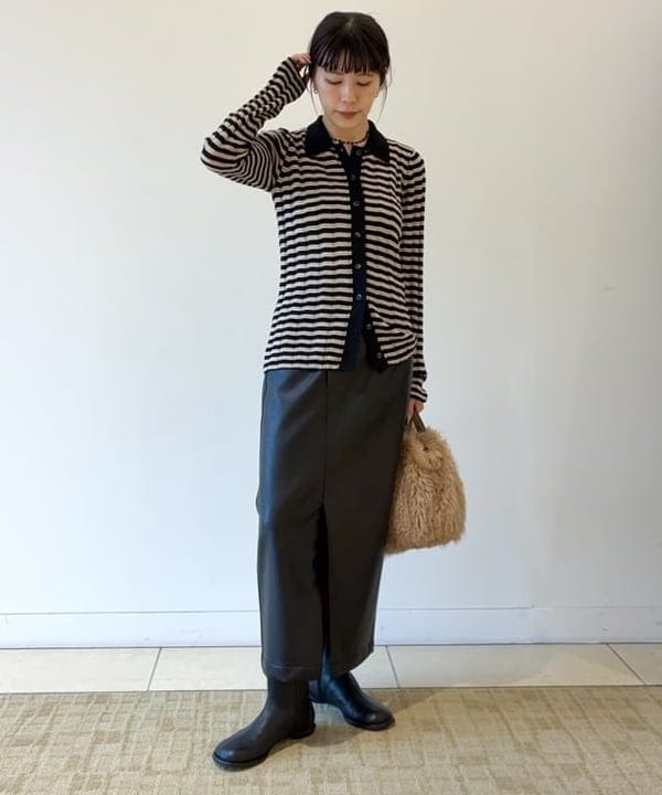 SAKAIさんの「BEAMS WOMEN｜【別注】BATONER &times; Demi-Luxe BEAMS / ポロ ボーダー カーディガン」を使ったコーディネート