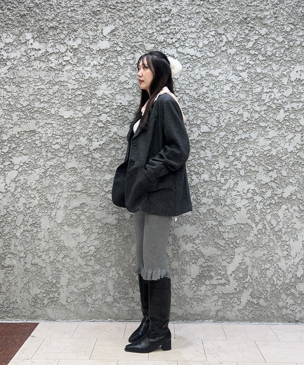 ハルカさんの「BEAMS WOMEN｜リブ ヘンリーネック フーディー」を使ったコーディネート