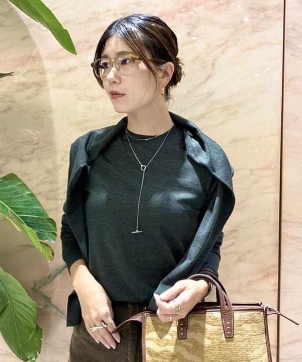 AONO SHIKAMAさんの「BEAMS WOMEN｜AK+1 / 16ゲージ ロングスリーブ プルオーバー」を使ったコーディネート