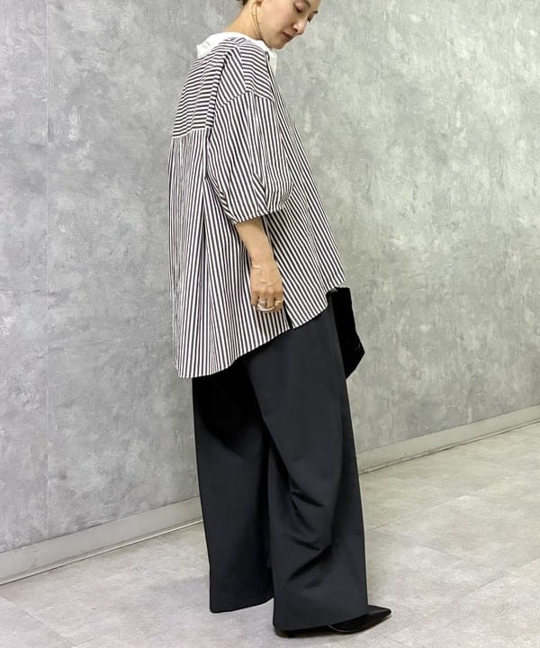 越智 里美さんの「BEAMS WOMEN｜フェミニン ハーフスリーブ ボリューム シャツ」を使ったコーディネート