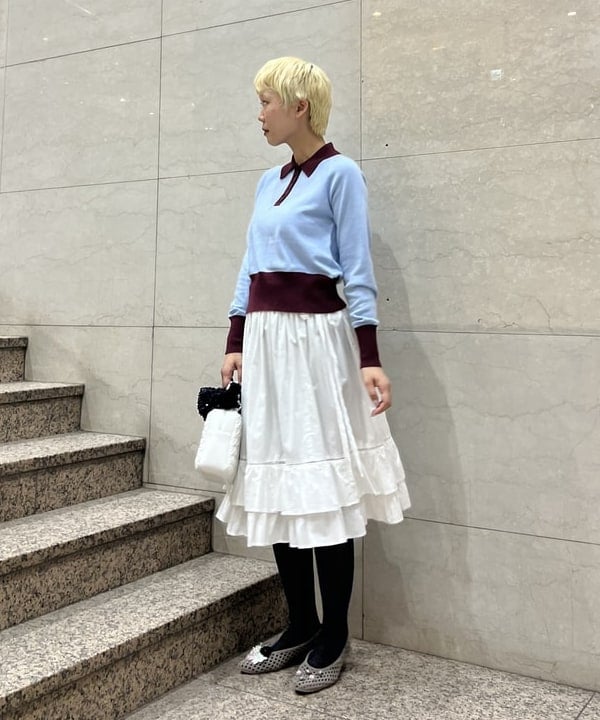 あさひさんの「BEAMS WOMEN｜ウェーブ ポリウレタン スクエア バッグ」を使ったコーディネート