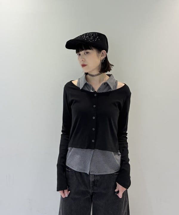 りかちょび/岸本梨佳さんの「BEAMS WOMEN｜スタッズ フェイクスエード ハンチング」を使ったコーディネート