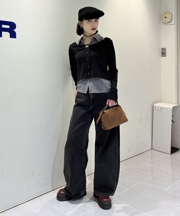 りかちょび/岸本梨佳さんの「BEAMS WOMEN｜スタッズ フェイクスエード ハンチング」を使ったコーディネート